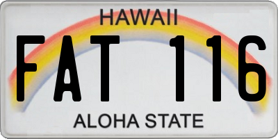 HI license plate FAT116