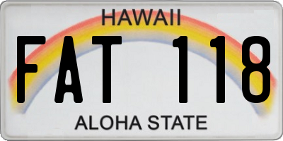 HI license plate FAT118