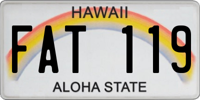 HI license plate FAT119