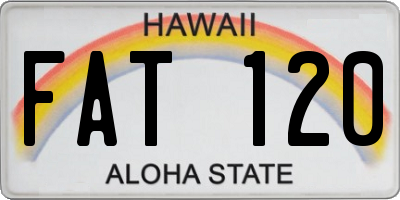 HI license plate FAT120