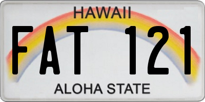 HI license plate FAT121