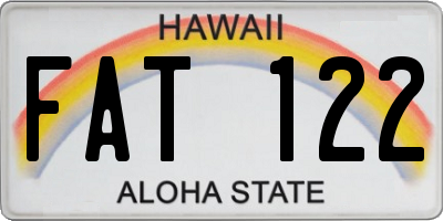 HI license plate FAT122