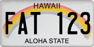 HI license plate FAT123