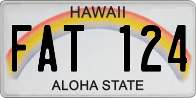 HI license plate FAT124