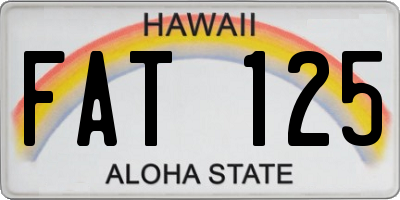 HI license plate FAT125