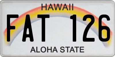HI license plate FAT126