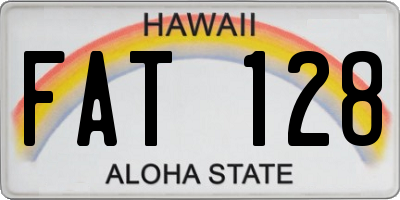 HI license plate FAT128