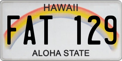 HI license plate FAT129