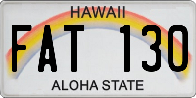 HI license plate FAT130
