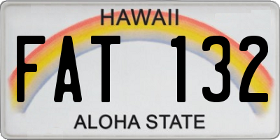 HI license plate FAT132