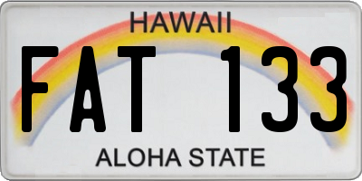 HI license plate FAT133