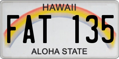 HI license plate FAT135
