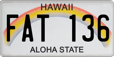 HI license plate FAT136