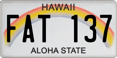 HI license plate FAT137