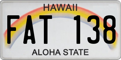 HI license plate FAT138