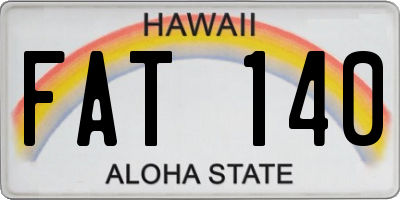 HI license plate FAT140
