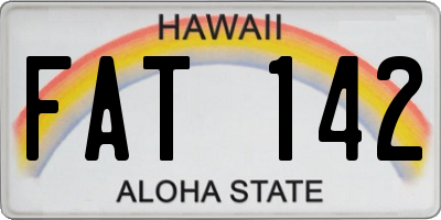 HI license plate FAT142