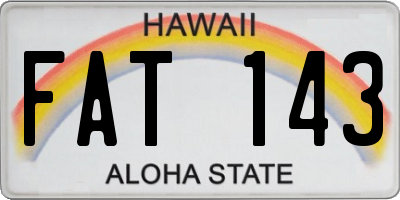 HI license plate FAT143