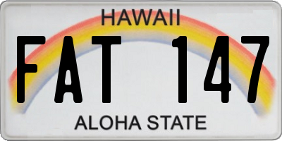 HI license plate FAT147