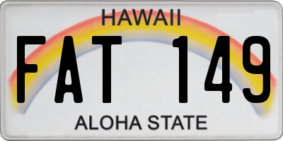 HI license plate FAT149