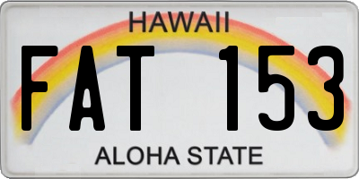 HI license plate FAT153
