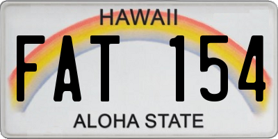 HI license plate FAT154