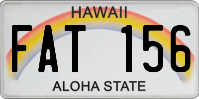 HI license plate FAT156