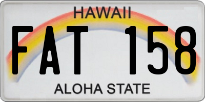 HI license plate FAT158