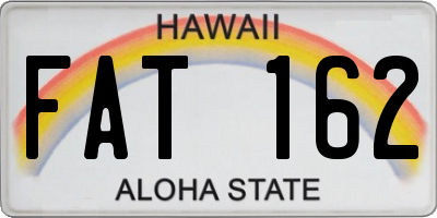 HI license plate FAT162
