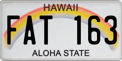 HI license plate FAT163