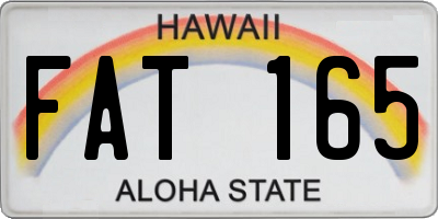 HI license plate FAT165