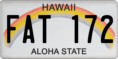 HI license plate FAT172