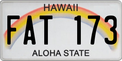 HI license plate FAT173