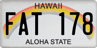 HI license plate FAT178