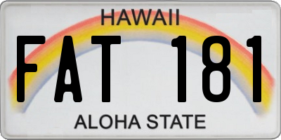HI license plate FAT181