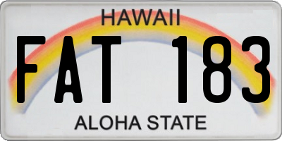 HI license plate FAT183