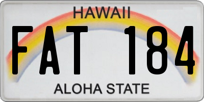 HI license plate FAT184
