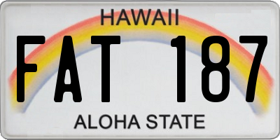 HI license plate FAT187