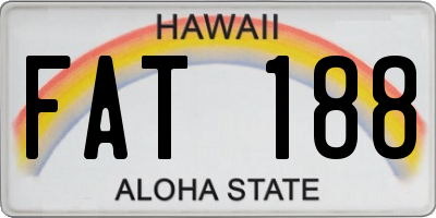 HI license plate FAT188
