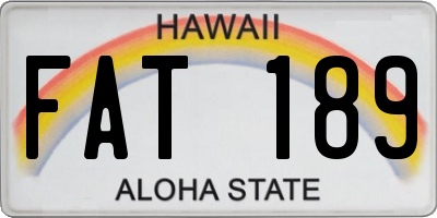 HI license plate FAT189