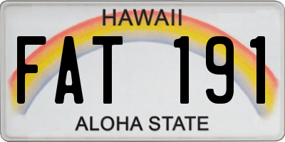 HI license plate FAT191