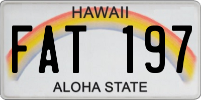 HI license plate FAT197