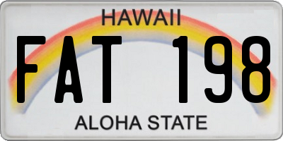 HI license plate FAT198