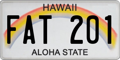 HI license plate FAT201