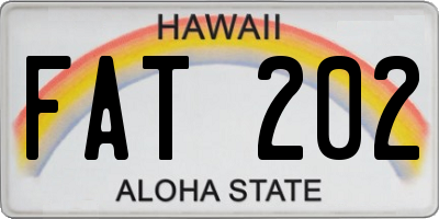 HI license plate FAT202