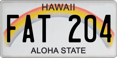 HI license plate FAT204