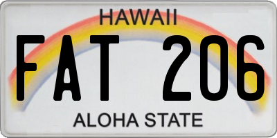 HI license plate FAT206