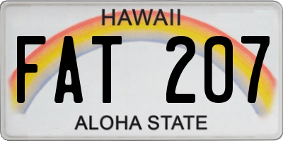 HI license plate FAT207