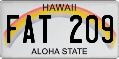 HI license plate FAT209