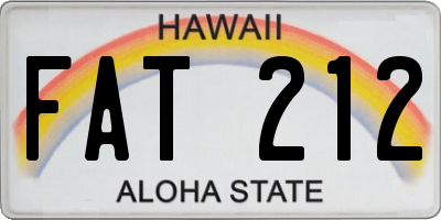 HI license plate FAT212